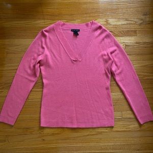NEW YORK & COMPANY PINK V-NECK SWEATER